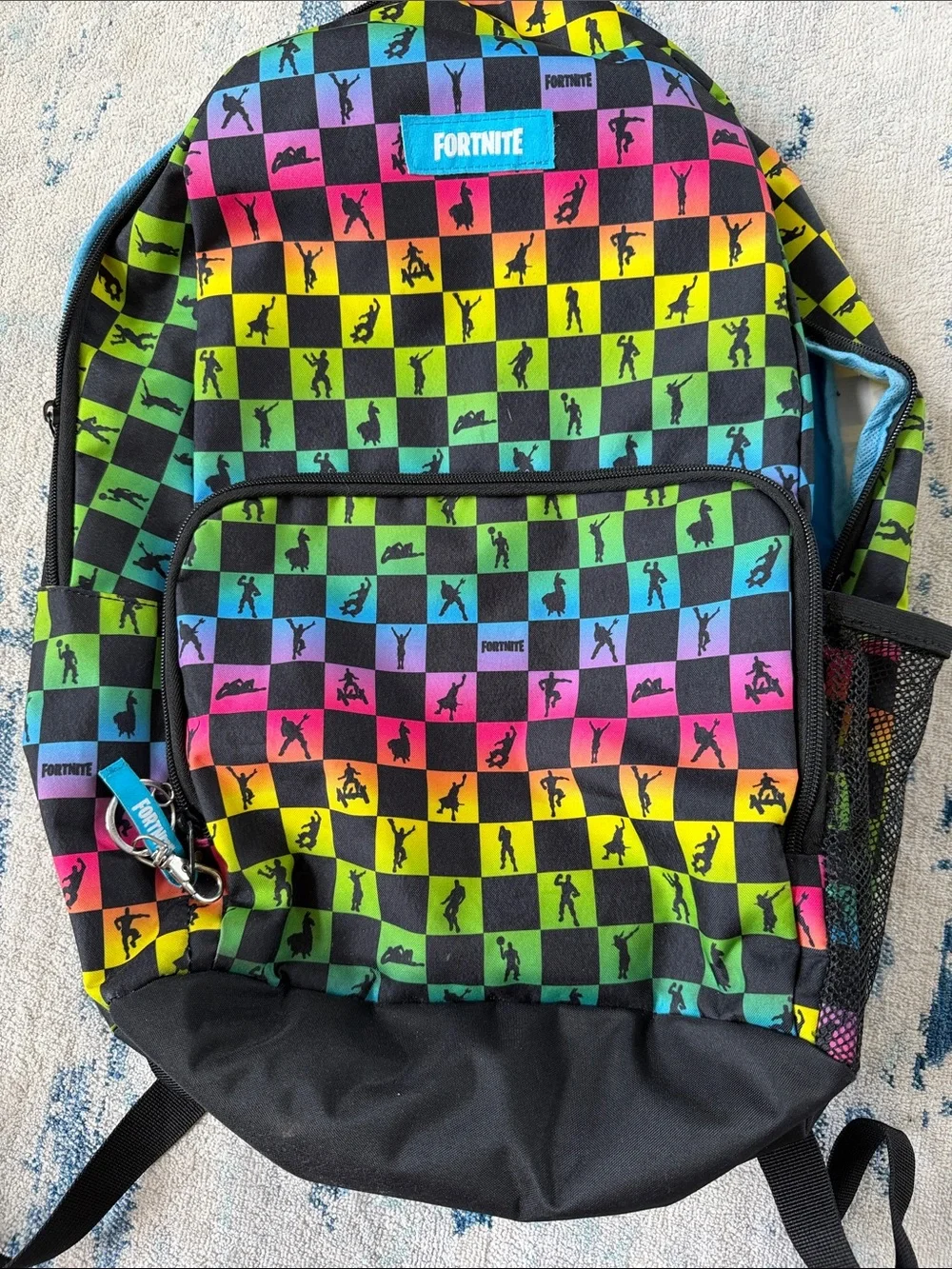 Fortnite Men's Rainbow Checkered Backpack - Multicolor
